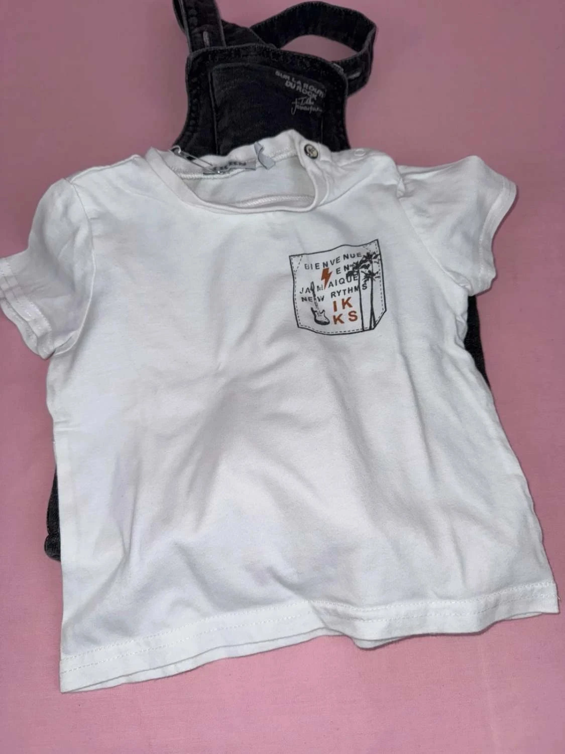 Conjunto, camiseta, mono, niño ikks talla 12 meses – photo 4